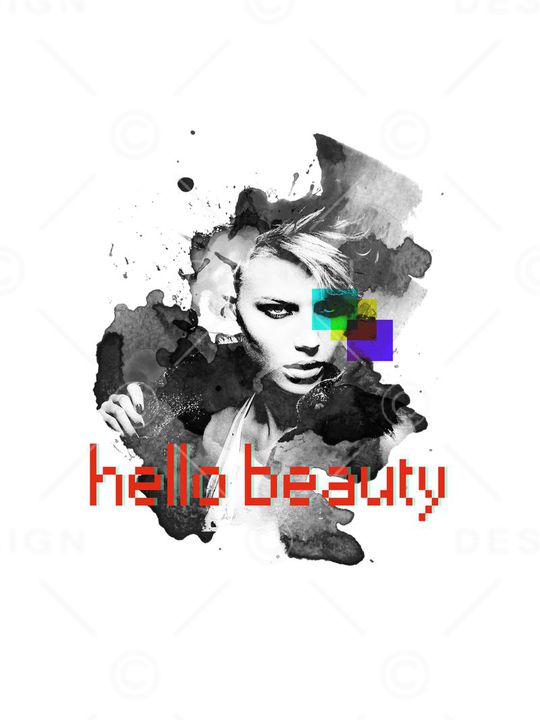 黑白水彩印花华亿平台图片