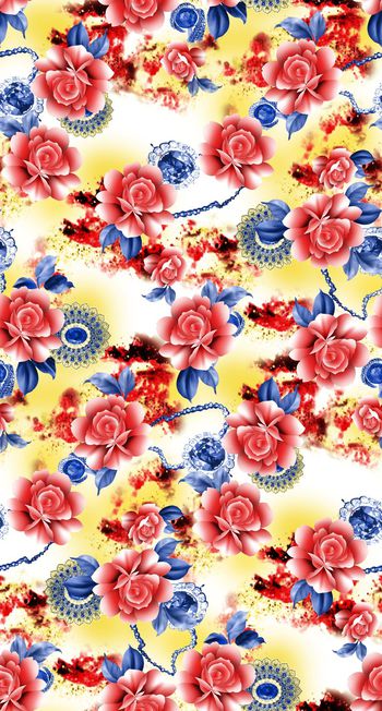 花卉印花华亿平台图片