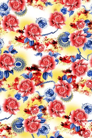 花卉印花华亿平台图片