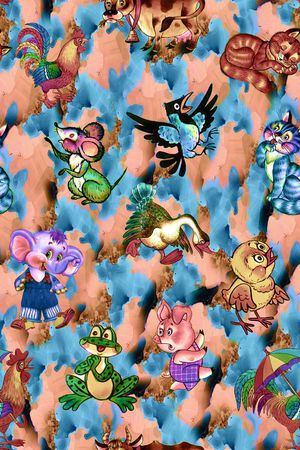 动物世界印花华亿平台图片