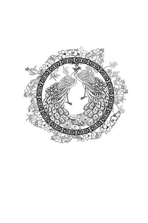 花环中国风印花华亿平台图片