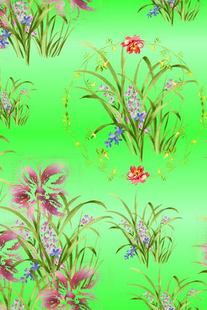 花草风格印花华亿平台图片