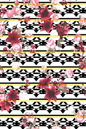 复古 浪漫 混搭印花华亿平台图片