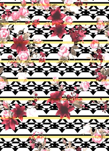 461202-水彩花卉＋民族几何