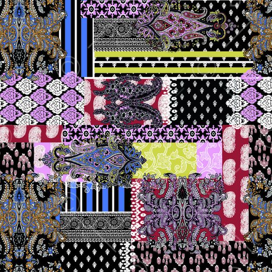 几何花纹印花华亿平台图片