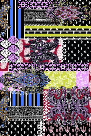 几何花纹印花华亿平台图片