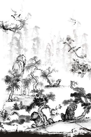 黑白印花华亿平台图片