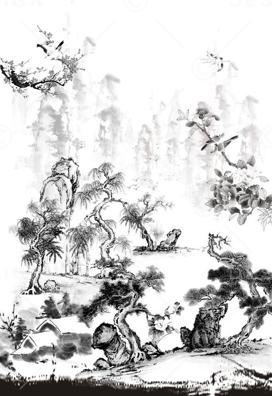 黑白印花华亿平台图片