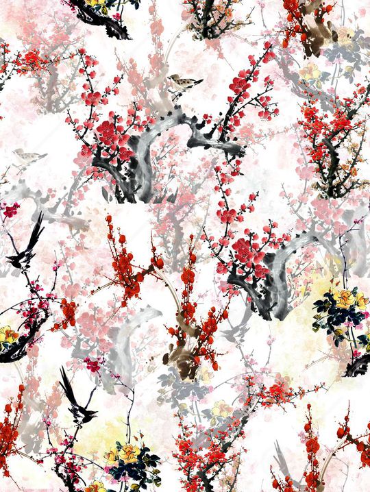 梅花印花华亿平台图片