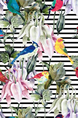 百鸟印花华亿平台图片