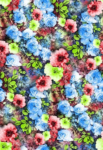 花卉印花华亿平台图片