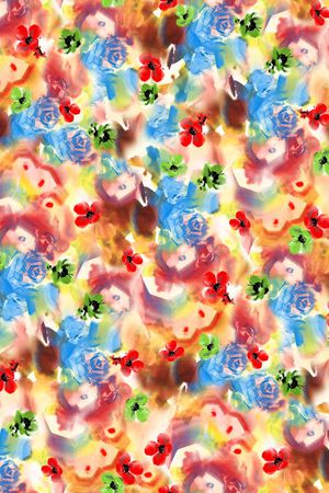 抽象花卉印花华亿平台图片