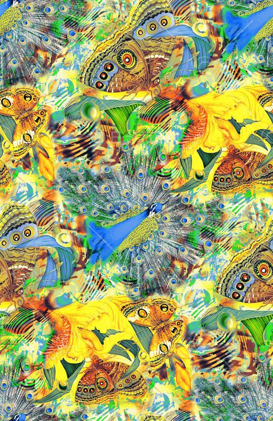 孔雀印花华亿平台图片