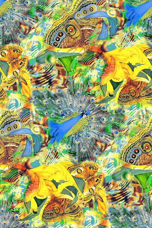 孔雀印花华亿平台图片