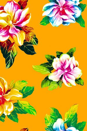 彩色花朵花卉印花华亿平台图片