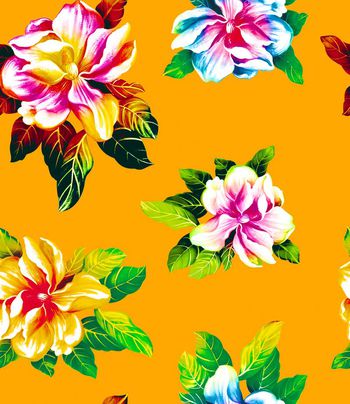 461500- 欧美流行时尚手绘水墨花彩色花朵花