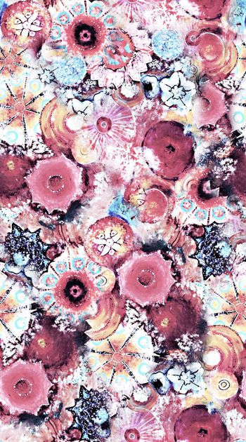 461554-花卉圆形抽象肌理 油画 插画 创意