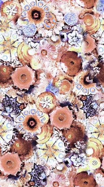 461556-花卉圆形抽象肌理 油画 插画 创意