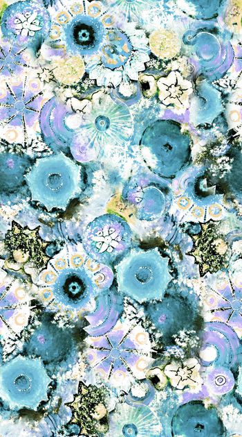 461557-花卉圆形抽象肌理 油画 插画 创意