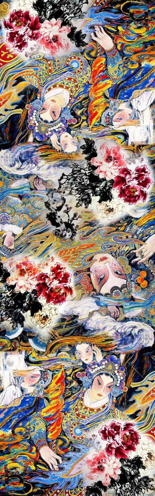 中国风印花华亿平台图片