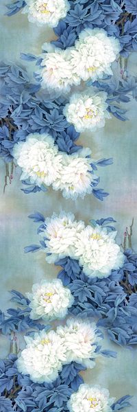 蓝白色调印花华亿平台图片