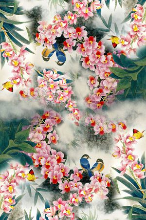 中国风印花华亿平台图片