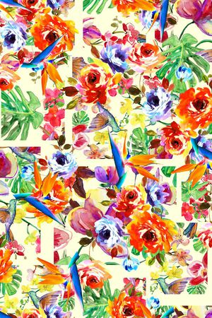 手绘 花鸟 意境 唯美 大牌印花华亿平台图片