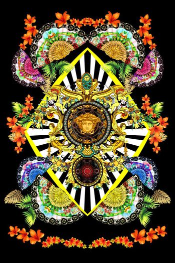 461723-欧式风格扇子几何花卉服装华亿平台