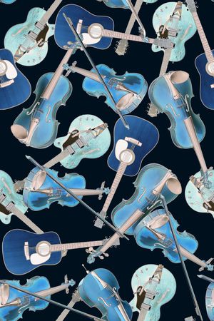 小提琴印花华亿平台图片