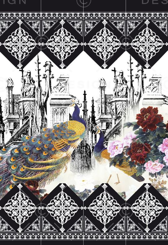 复古手绘印花华亿平台图片