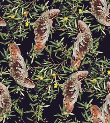 461808-潮流时尚复古梨子树孔雀秋冬华亿平台.