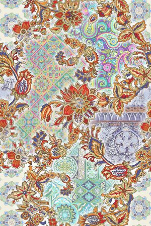 佩斯利花纹印花华亿平台图片