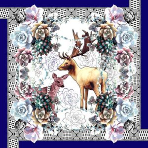 方巾 丝巾 数码印花印花华亿平台图片