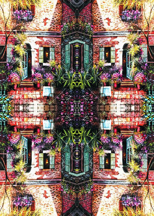 欧式油画田园风印花华亿平台图片