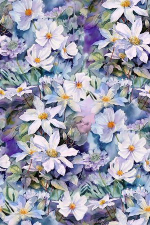 水墨花印花华亿平台图片