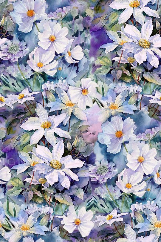 水墨花印花华亿平台图片