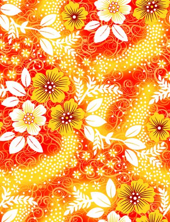 462023-花卉 中国风 仿古花纹  绚丽风格