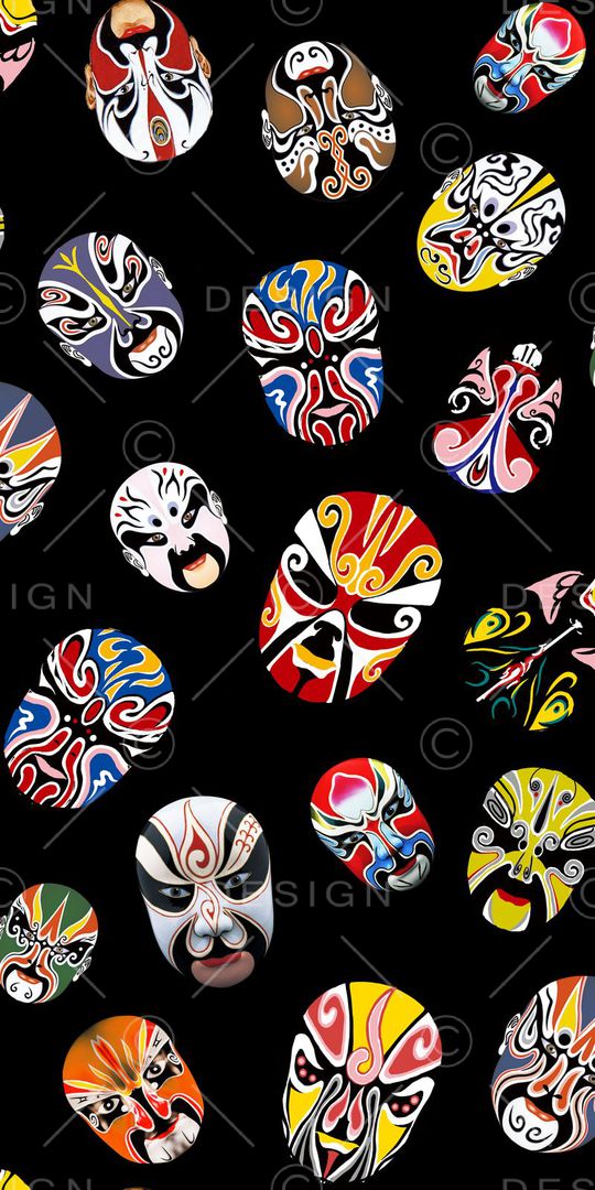 京剧脸谱印花华亿平台图片