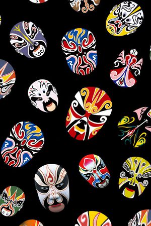 京剧脸谱印花华亿平台图片