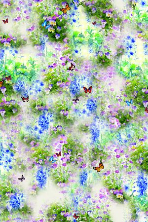 蝴蝶印花华亿平台图片