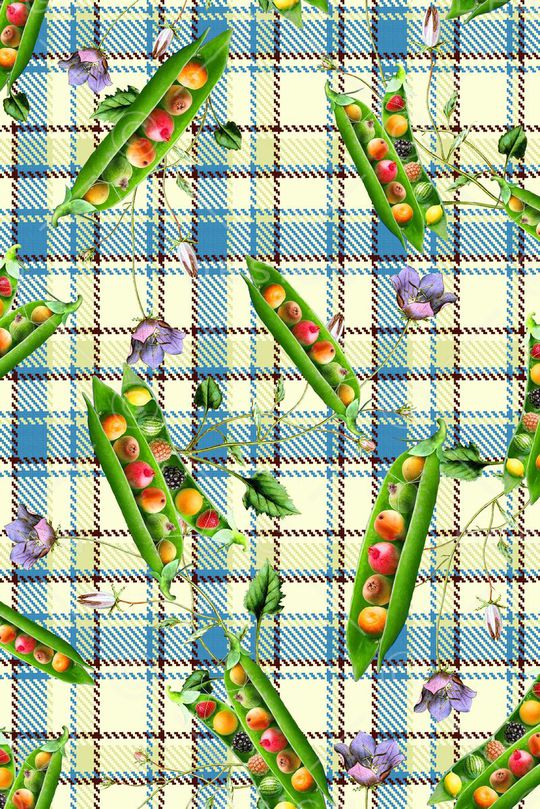 格子 蔬菜 水果 创意 花纹印花华亿平台图片