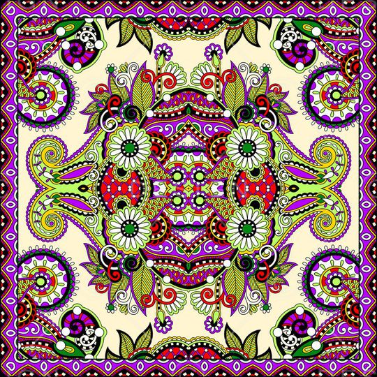 方巾-手绘印花华亿平台图片