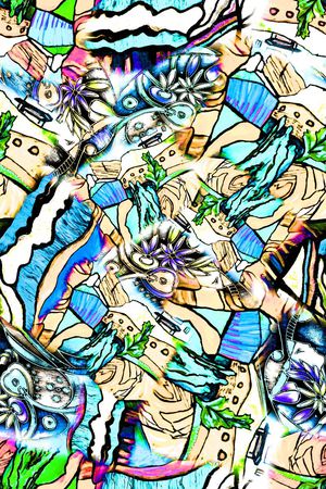 抽象印花华亿平台图片