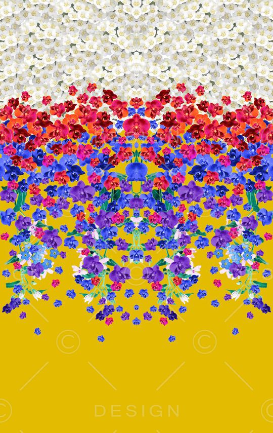 手绘水彩花卉印花华亿平台图片