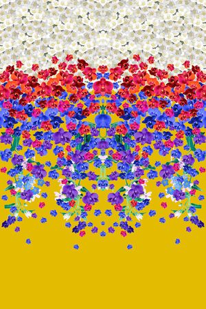 手绘水彩花卉印花华亿平台图片