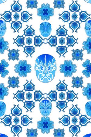 青花瓷印花华亿平台图片