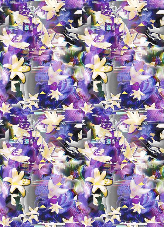 百合 黑白几何 电视机模糊 迷幻模糊 风 叠加 投影 错位印花华亿平台图片