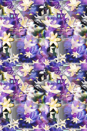 百合 黑白几何 电视机模糊 迷幻模糊 风 叠加 投影 错位印花华亿平台图片