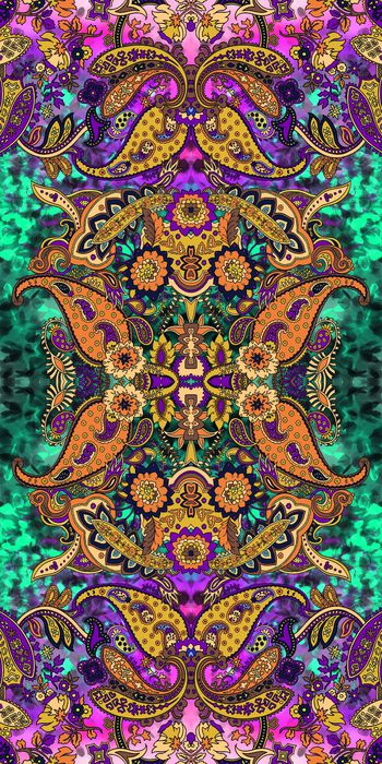 462574-奢华手绘佩斯利火腿纹腰果民族风双边