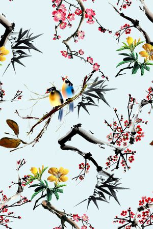 中国风印花华亿平台图片